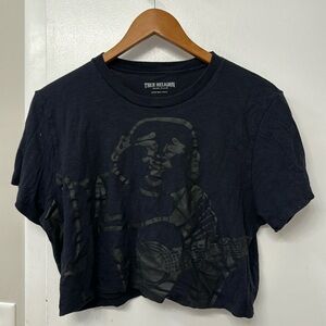 True religion black crop top medium